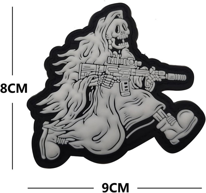 Parche skull devil warrior gray 8cm