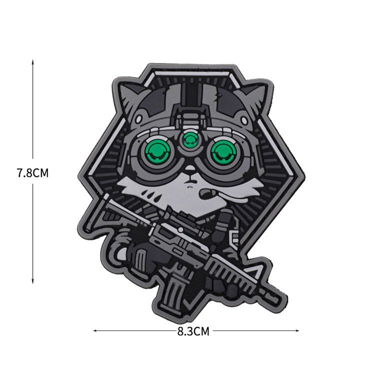 Parche tactical cat glowing GREEN GREY 8.3 X 7.8CM