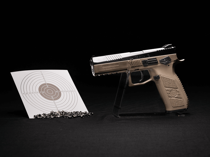 Pistola CO2 CZ P-09 Bitono FDE 492 fps cal 4.5mm BLOWBACK ASG DIABOLOS Y MUNICIONES