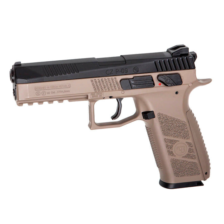 Pistola CO2 CZ P-09 Bitono FDE 492 fps cal 4.5mm BLOWBACK ASG DIABOLOS Y MUNICIONES