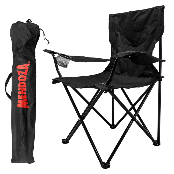 SILLA CAMPING PLEGABLE BLACK CON DESCANSO