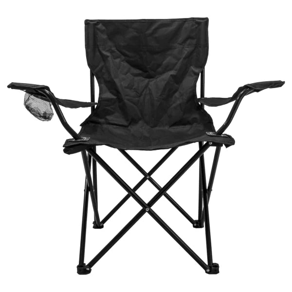 SILLA CAMPING PLEGABLE BLACK CON DESCANSO