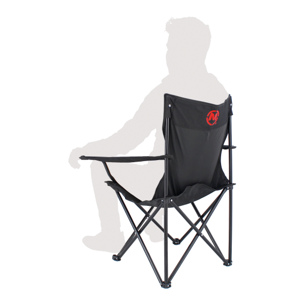 SILLA CAMPING PLEGABLE BLACK CON DESCANSO