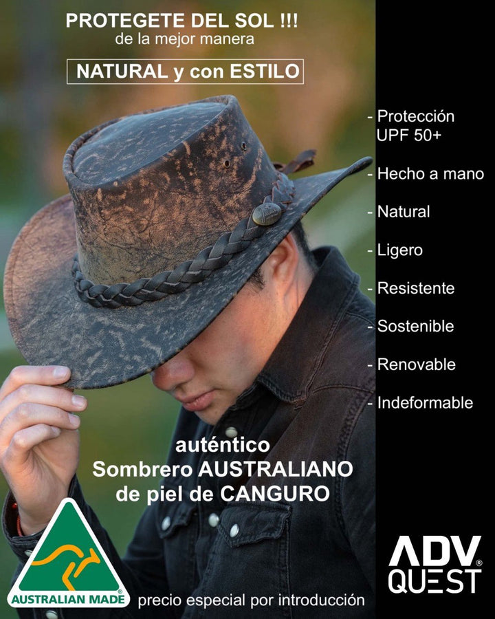 SOBRERO AUSTRALIANO DE PIEL DE CANGURO