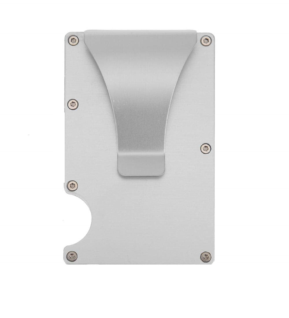 TARJETERO DE METAL CON CLIP GRIS