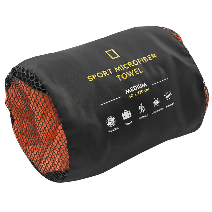 TOALLA DEPORTIVA DE MICROFIBRA NAT GEO NARANJA