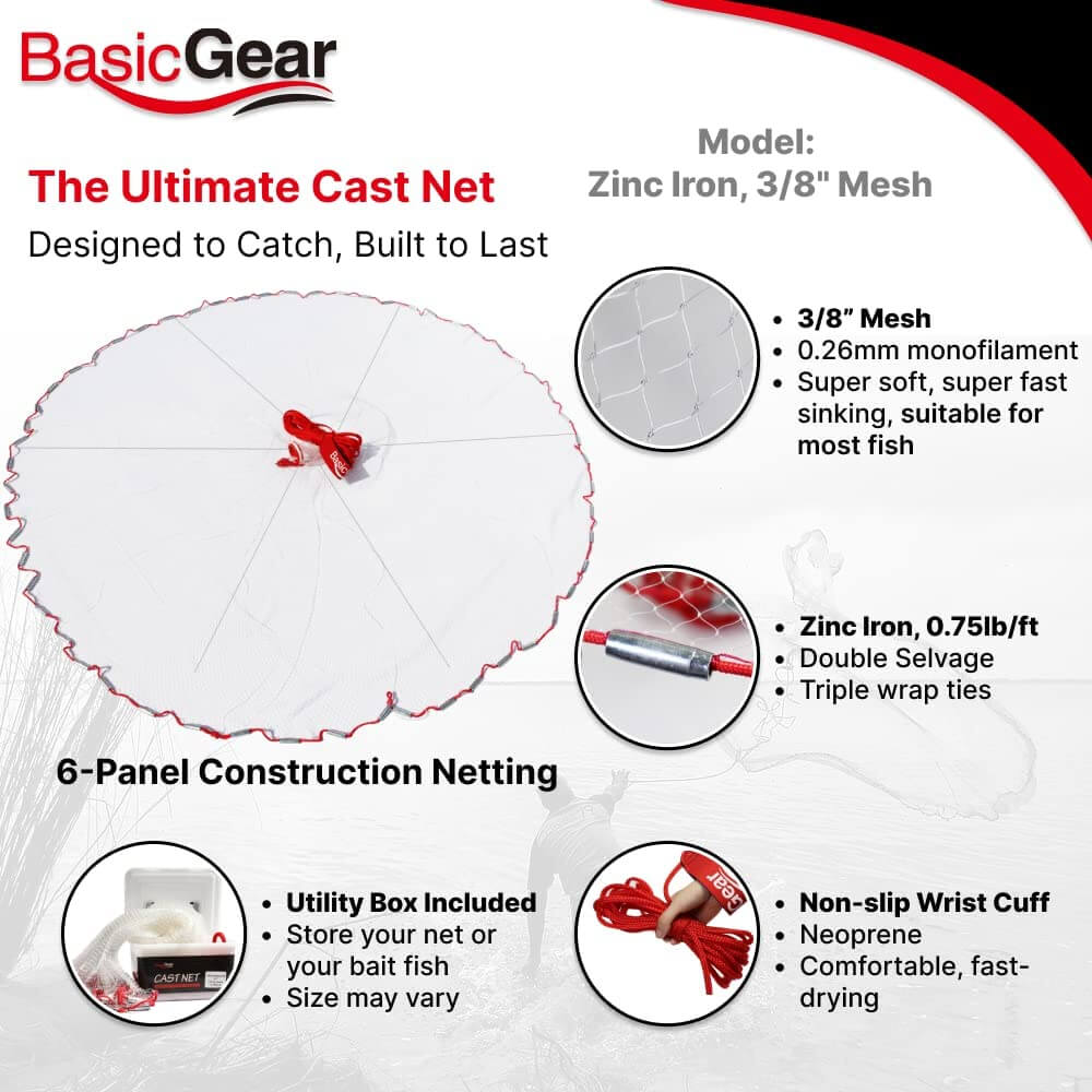 ATARRAYA 5' BASIC GEAR RED DE PESCA