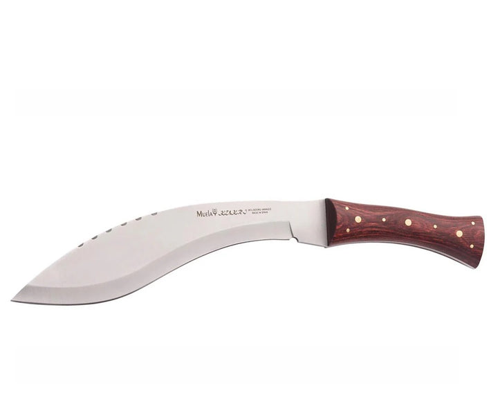 CUCHILLO MACHETE KUKRI 26-M MUELA MANGO MADERA CORAL HOJA 260mm 560gr