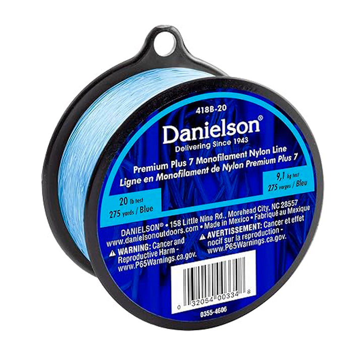 HILO DE PESCA DANIELSON PLUS 7 MONO NYLON BLUE 20LB 275YD