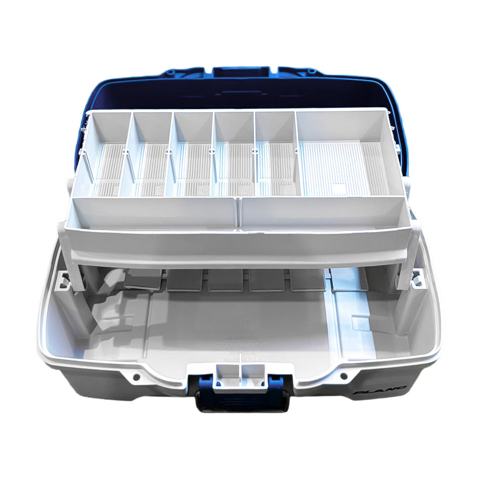 CAJA DE PESCA PLANO UNA REPISA  BLUE/WHITE