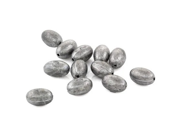 PLOMO PESCA TIPO ACEITUNA DE 1/2 ONZA CON 5 PIEZAS