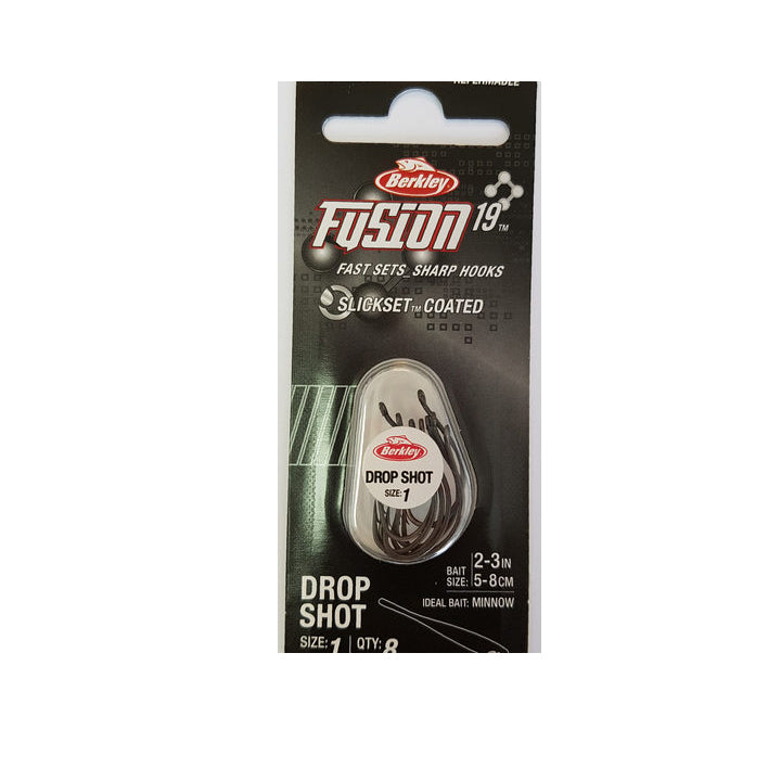 ANZUELO FUSION19 DROP SHOT HOOKS 4 Smoke Satin con 8