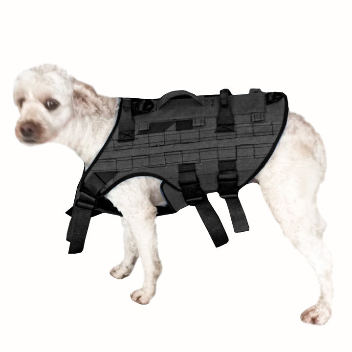CHALECO TACTICO PARA PERRO PECHERA K9 NEGRO