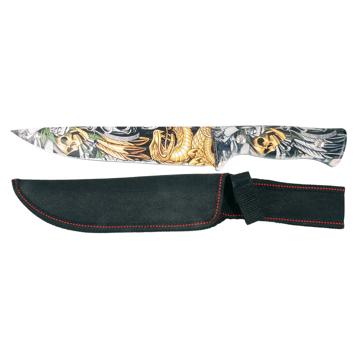CUCHILLO 8" CALAVERA CON FUNDA LION TOOLS