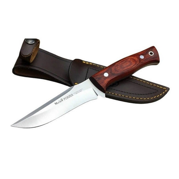 CUCHILLO POINTER-12R MUELA HOJA 121 MM, MANGO MADERA PRENSADA CORAL