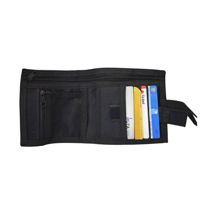 Cartera de seguridad, correa para cinturón, 100% poliester, negro