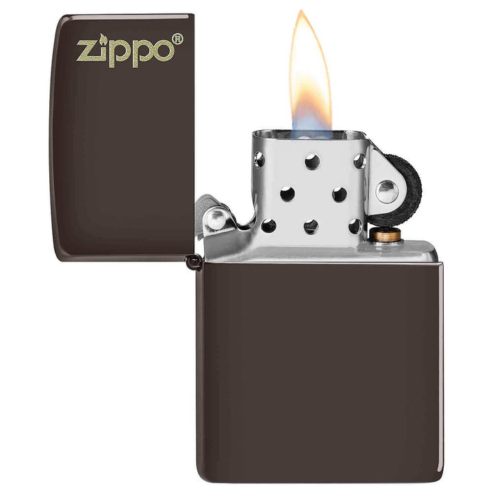 ENCENDEDOR ZIPPO MARRON CON LOGO ZIPPO