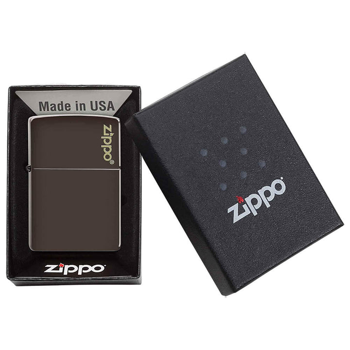 ENCENDEDOR ZIPPO MARRON CON LOGO ZIPPO