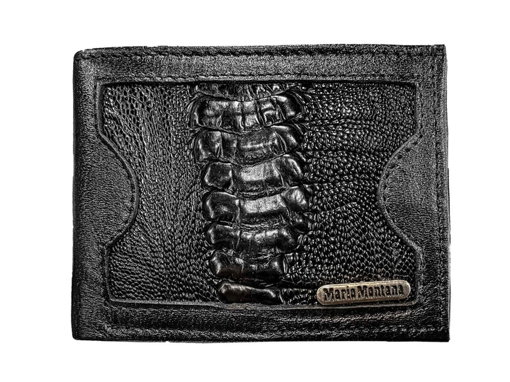CARTERA PATA DE AVESTRUZ NEGRA