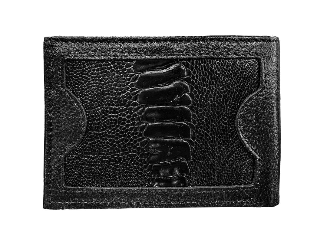 CARTERA PATA DE AVESTRUZ NEGRA