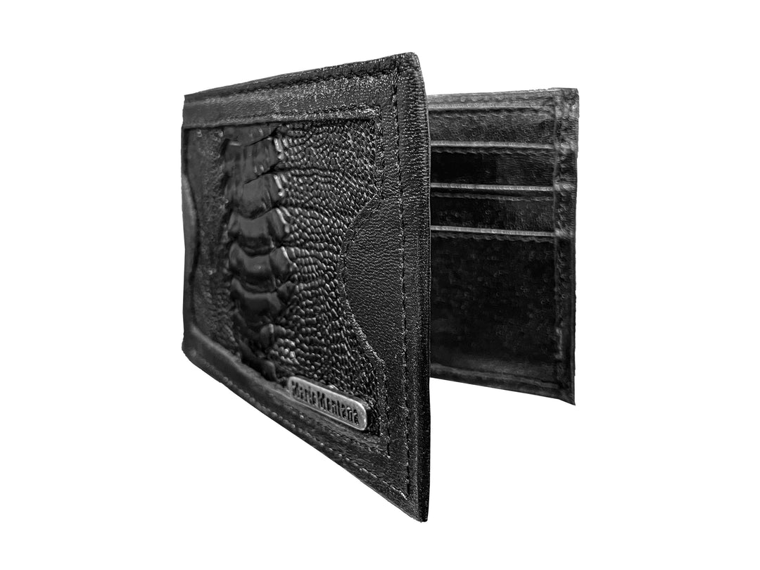 CARTERA PATA DE AVESTRUZ NEGRA