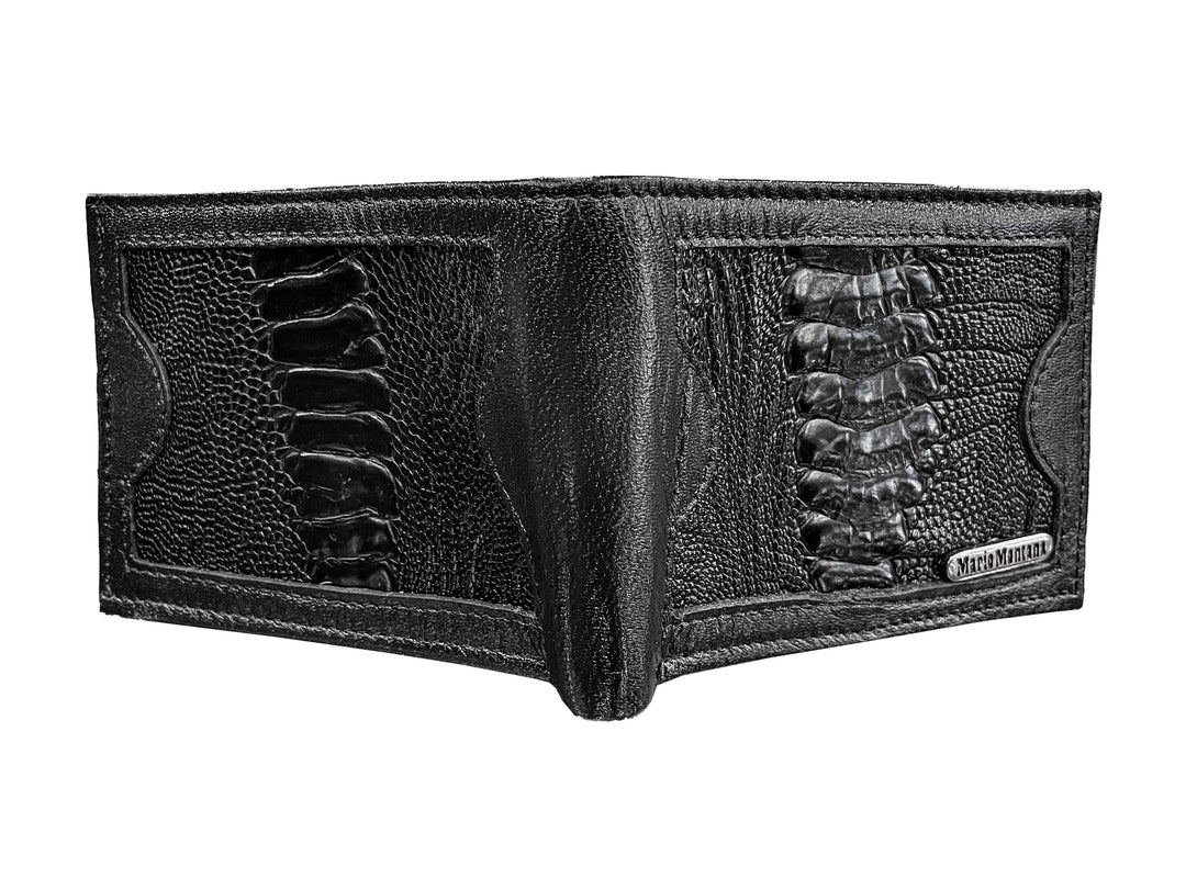 CARTERA PATA DE AVESTRUZ NEGRA