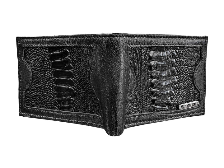 CARTERA PATA DE AVESTRUZ NEGRA