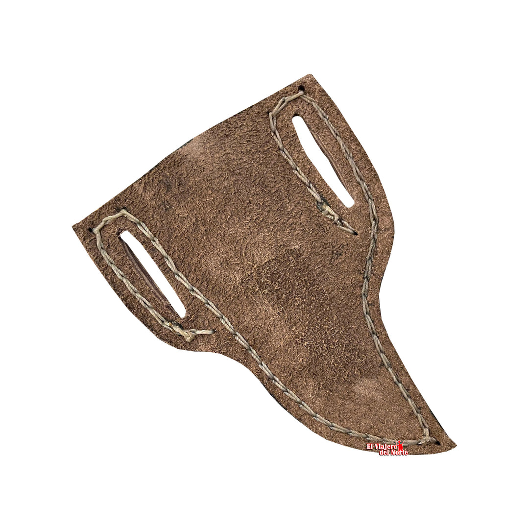 CUCHILLO AJE PEQUE II parrillero cazador 4.5" CUERNO DE VENADO Acabado SEMIPIEDRA con Funda tipo Pistola