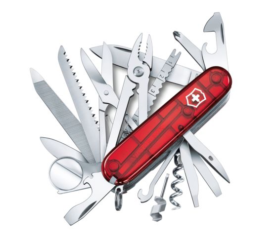 NAVAJA VICTORINOX SWISS CHAMP Color Rojo Transparente 33 Funciones - El Viajero del Norte