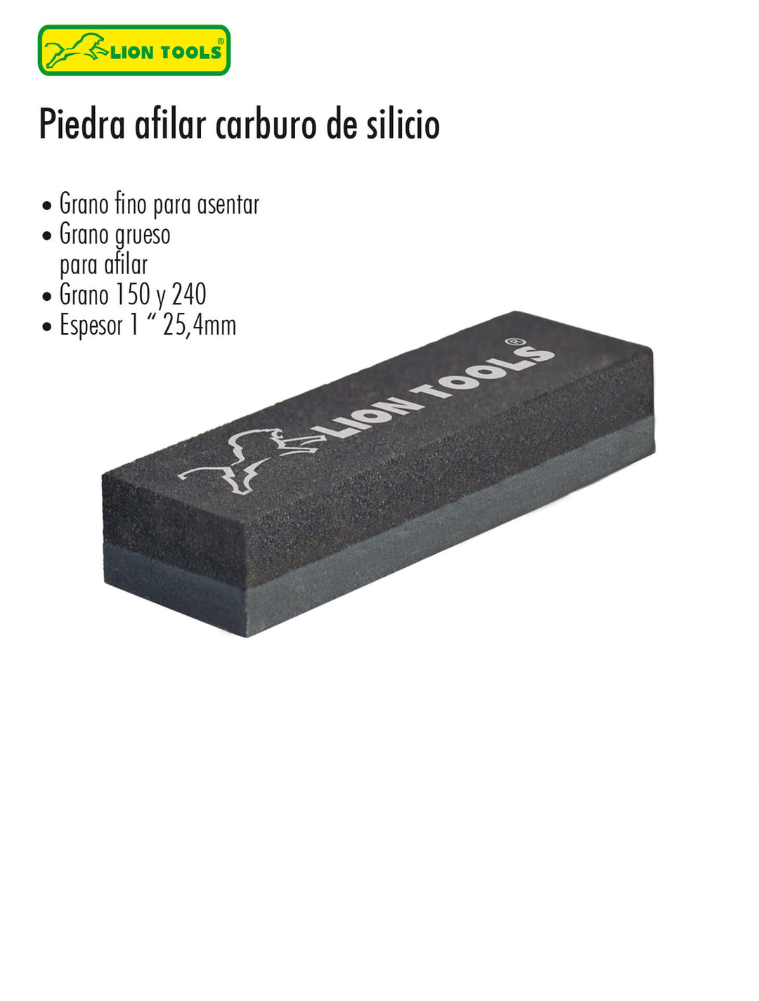 PIEDRA AFILAR 6" CARBURO DE SILICIO LION - El Viajero del Norte