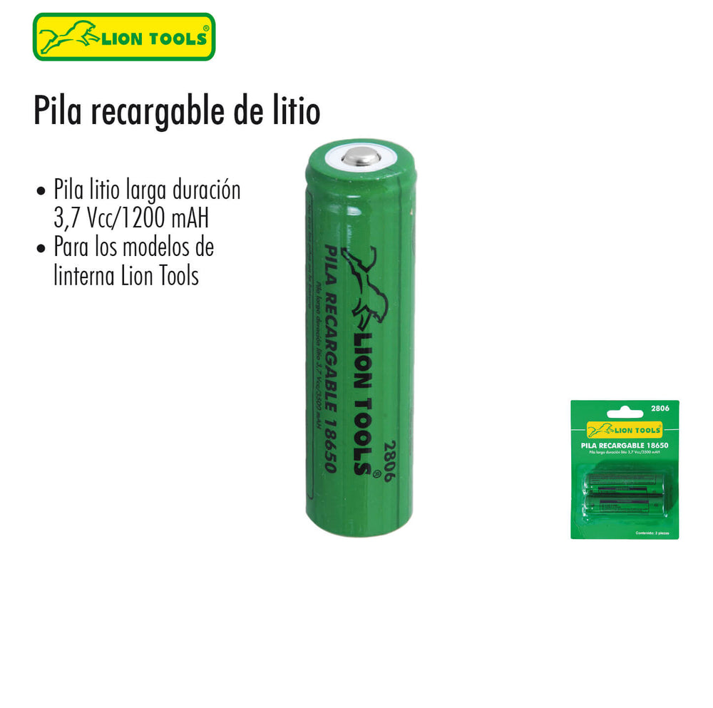 PILA RECARGABLE 18650 3.7V - El Viajero del Norte