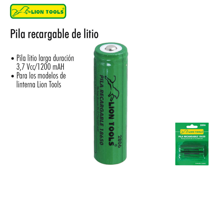 PILA RECARGABLE 18650 3.7V - El Viajero del Norte