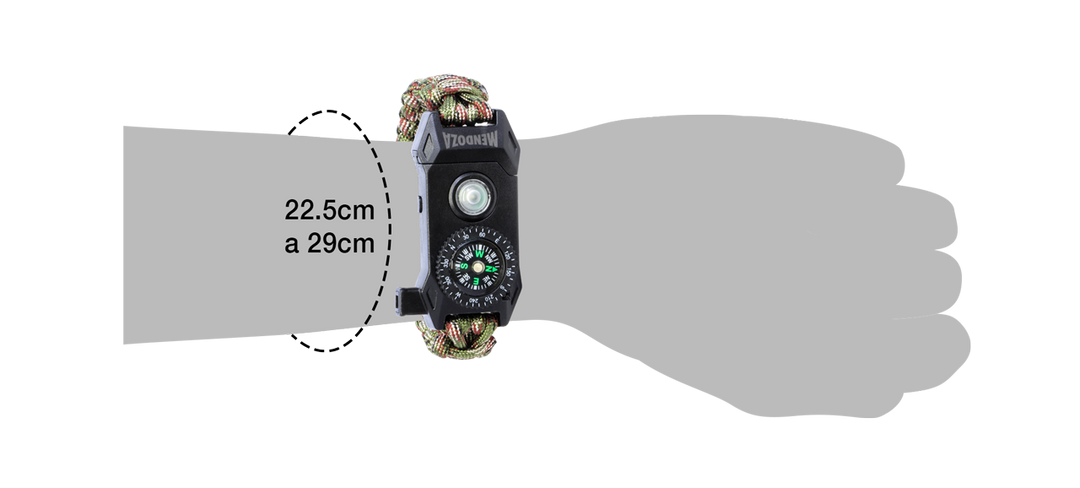 Pulsera Paracord Camuflaje Con Luz Led