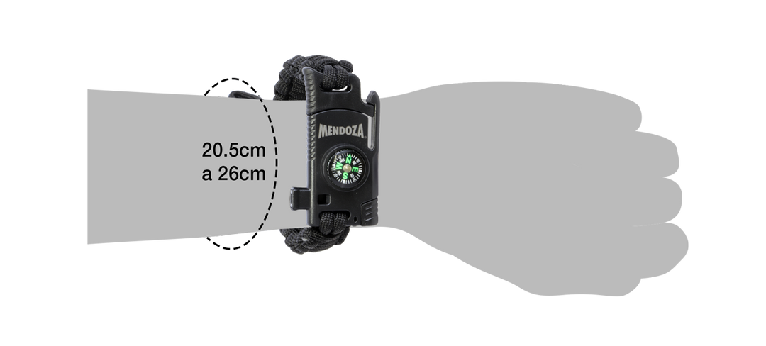 Pulsera Paracord Negra con Navaja