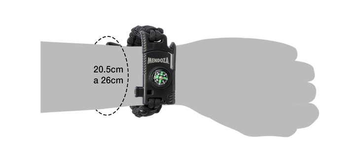 Pulsera Paracord Negra con Navaja