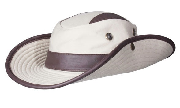 SOMBRERO AUSTRALIANO KHAKI CON CAFE - El Viajero del Norte