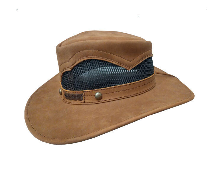 Sombrero de Piel con Malla Crazy Miel