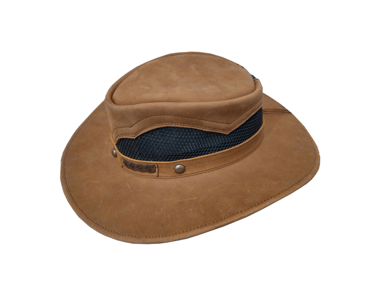 Sombrero de Piel con Malla Crazy Miel