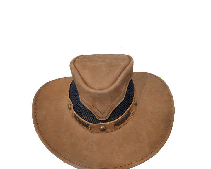 Sombrero de Piel con Malla Crazy Miel