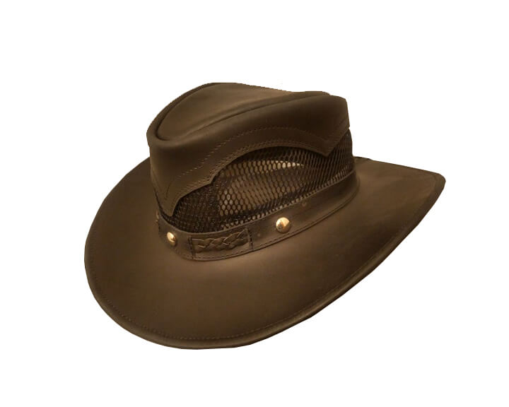 Sombrero de Piel con Malla Crazy NEGRO