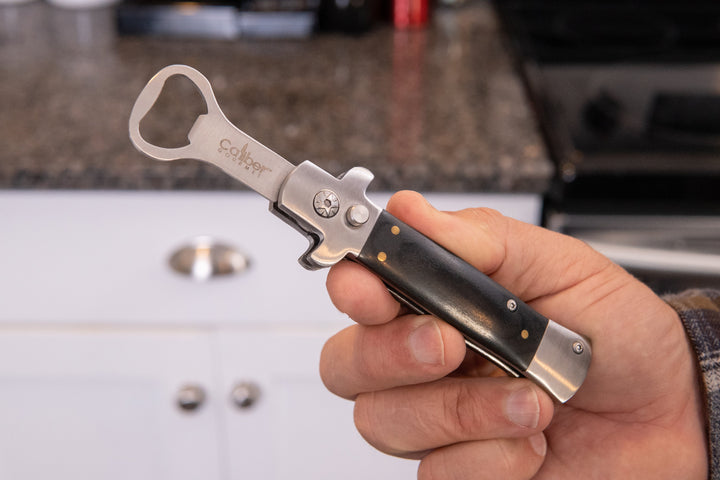 Abrebotellas estilo Switchblade negro