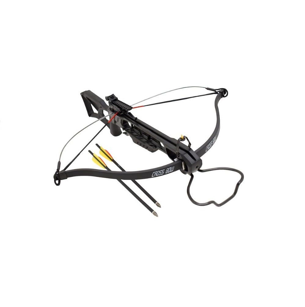 BALLESTA  DE CAZA BLACK 175lb INCLUYE 2 FLECHAS/PERNOS, LUBICANTE PARA RIEL