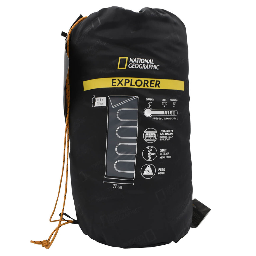 BOLSA PARA DORMIR NAT GEO EXPLORER -2ºC HASTA +14ºC amarillo con verde olivo