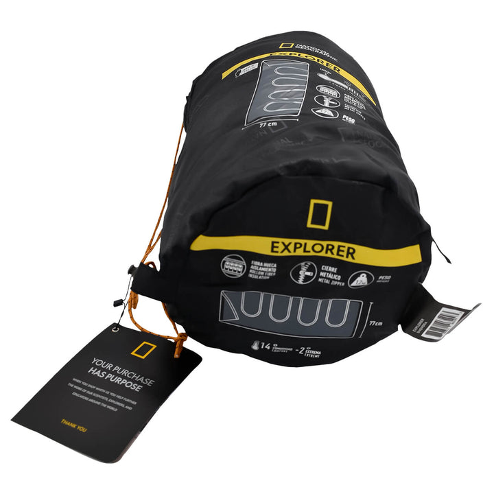BOLSA PARA DORMIR NAT GEO EXPLORER -2ºC HASTA +14ºC amarillo con verde olivo