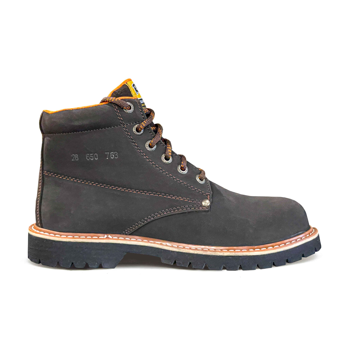 BOTA 650 NOBUCK CAFÉ CON CASCO DE ACERO