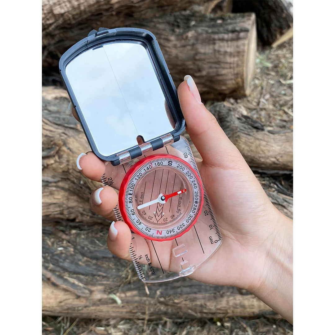 BRUJULA POLIVALENTE PLEGABLE NEGRO/ROJO