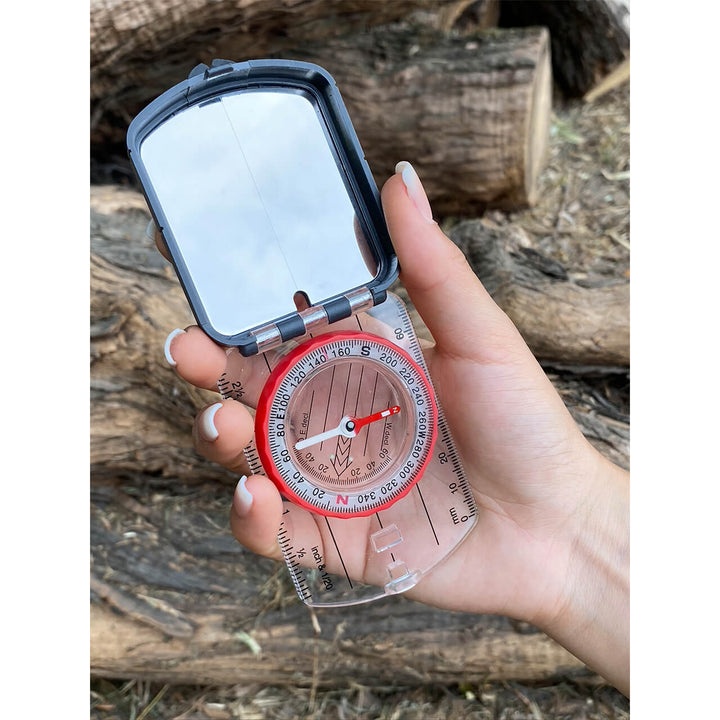 BRUJULA POLIVALENTE PLEGABLE NEGRO/ROJO