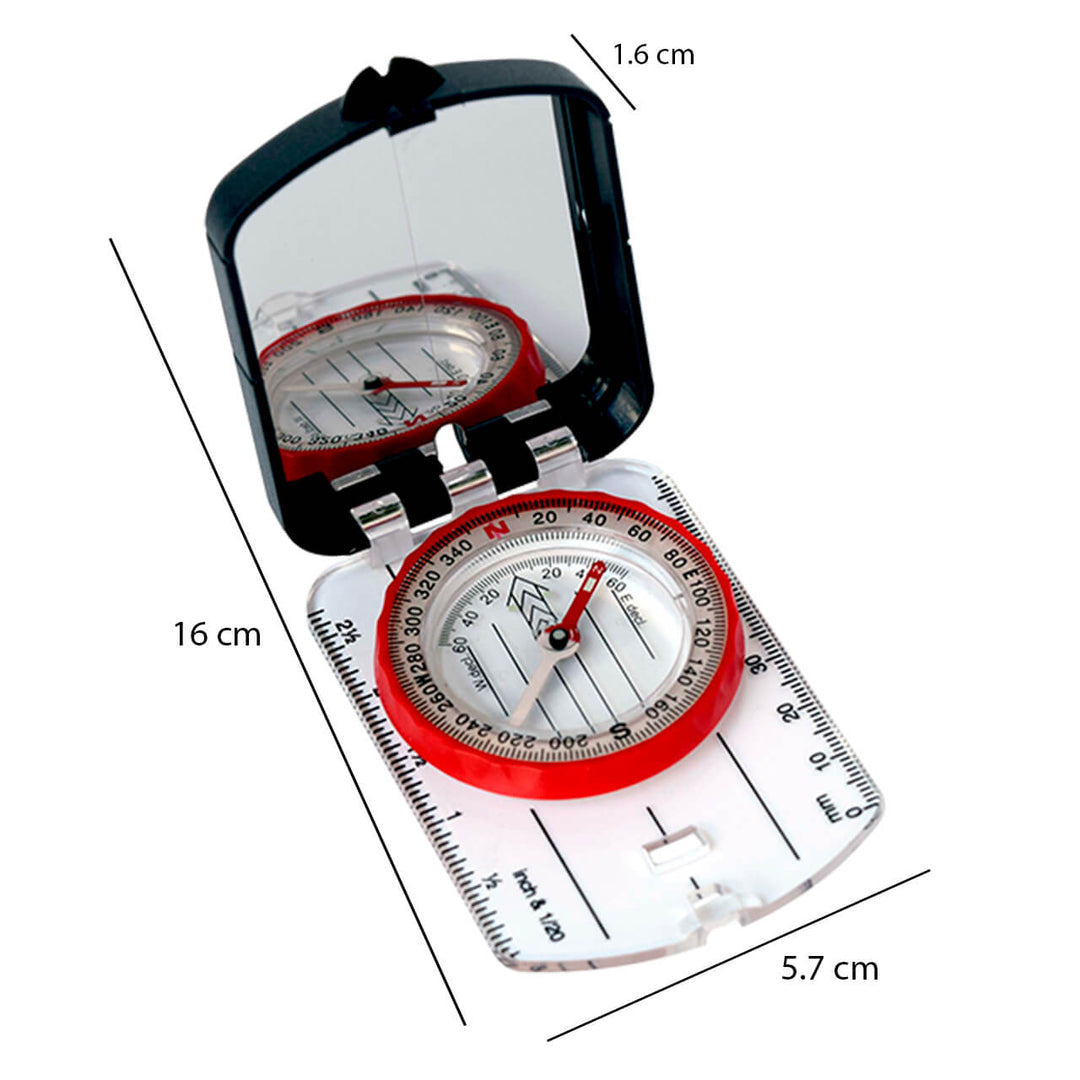 BRUJULA POLIVALENTE PLEGABLE NEGRO/ROJO