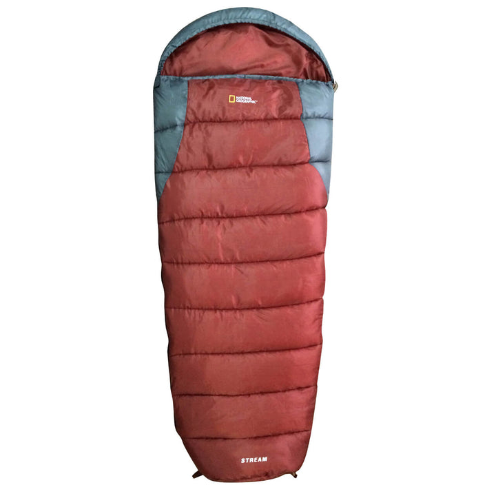 Bolsa para dormir Nat Geo Stream, -13° C, 220x80cm, rojo carmín con gris