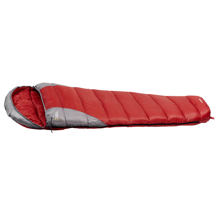 Bolsa para dormir Nat Geo Stream, -13° C, 220x80cm, rojo carmín con gris